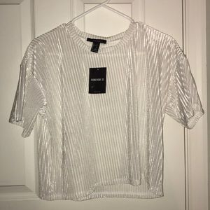 Velvet striped crop top